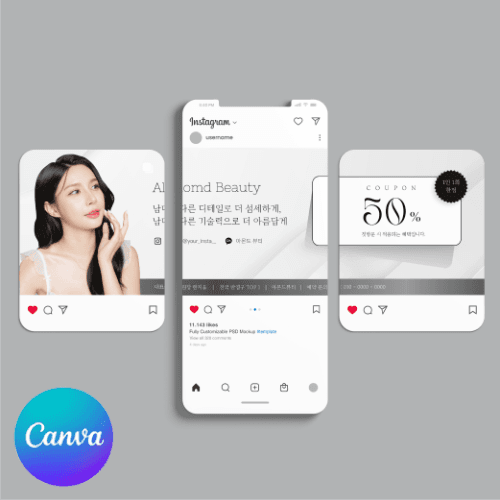 [캔바] 인스타그램 상단 세컷 고정 피드 프로필 배너 - 차콜블랙