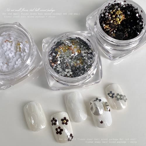 꽃 플라워 스팽글 네일 글리터 진주 포인트 파츠