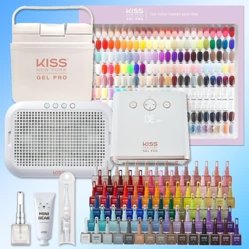 키스뉴욕 네일샵오픈세트 상생100컬러세트 키스마이램프 흡진기+캠핑쿨러