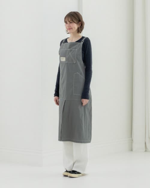 (UNISEX)포켓 스티치 POCKET STITCH APRON [MINT GRAY]
